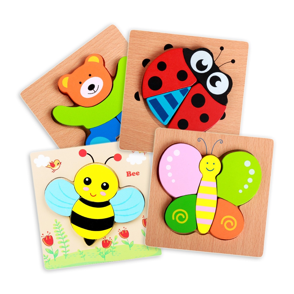 Wooden Animal Puzzles for Toddlers 1 2 3 Years Old Boys Girls Educational Toy