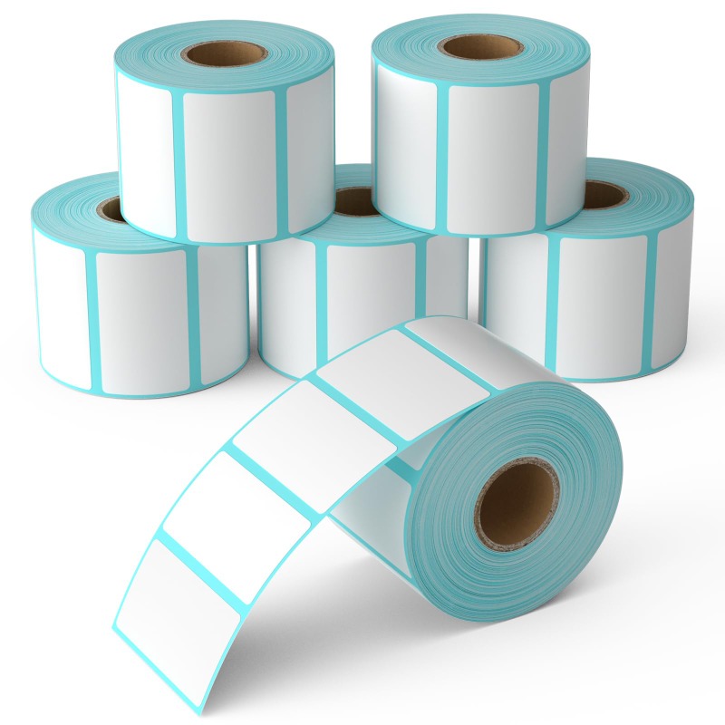 Thermal Labels 20/30/40/50 White Blank Thermal Printer Labels SKU Barcode Labels, Self-Adhesive Address Labels Stickers