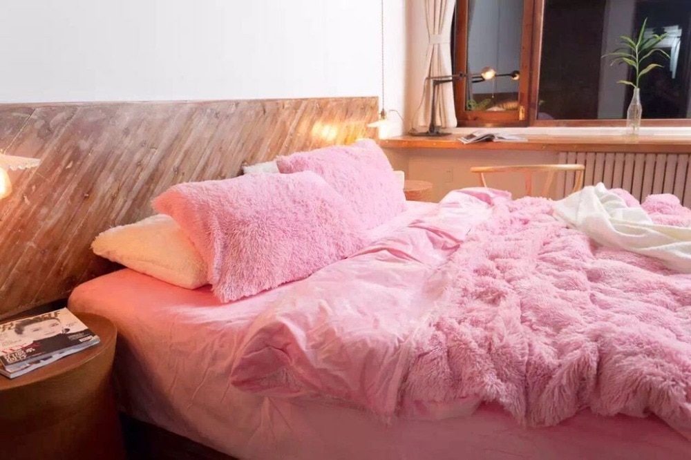 Mylb supermyk lang raggete uklar pels fuskepels varm koselig med fluffy sherpa-teppe 130cm*160cm 160cm*200cm