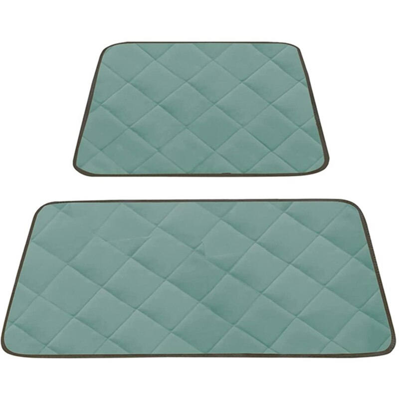 Matelas à langer lavable et réutilisable, lit pour chien, tapis de voiture pour chien, ensemble 2 pièces (1 grand et 1 petit): Green