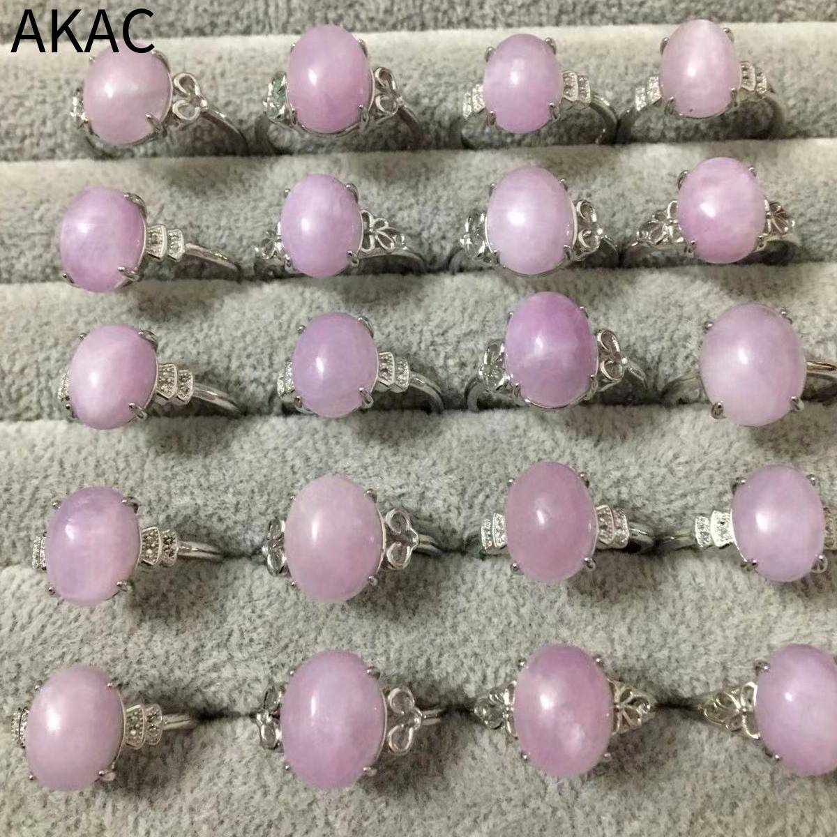 3 Ringen Akac Approx8 * 10Mm Natuurlijke Kunzite Verstelbare Vrouwen Ring Willekeurig Sturen