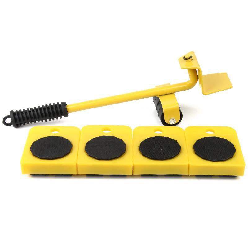 Heavy Roller Move Tool Set Wheel Bar Mover Sliders Transporter Kit Trolley for 100Kg/220Lbs Heavy Furniture Roller: Yellow