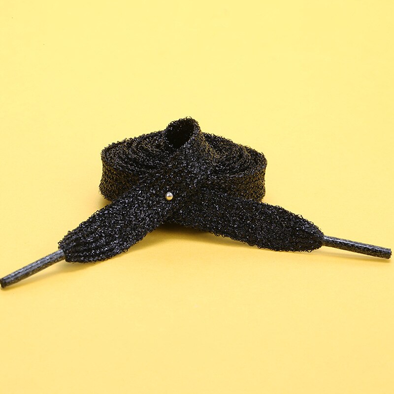 Sneakers glitter guld silke snørebånd talje reb tøj tilbehør farve flade snørebånd voksne børns snørebånd: 2