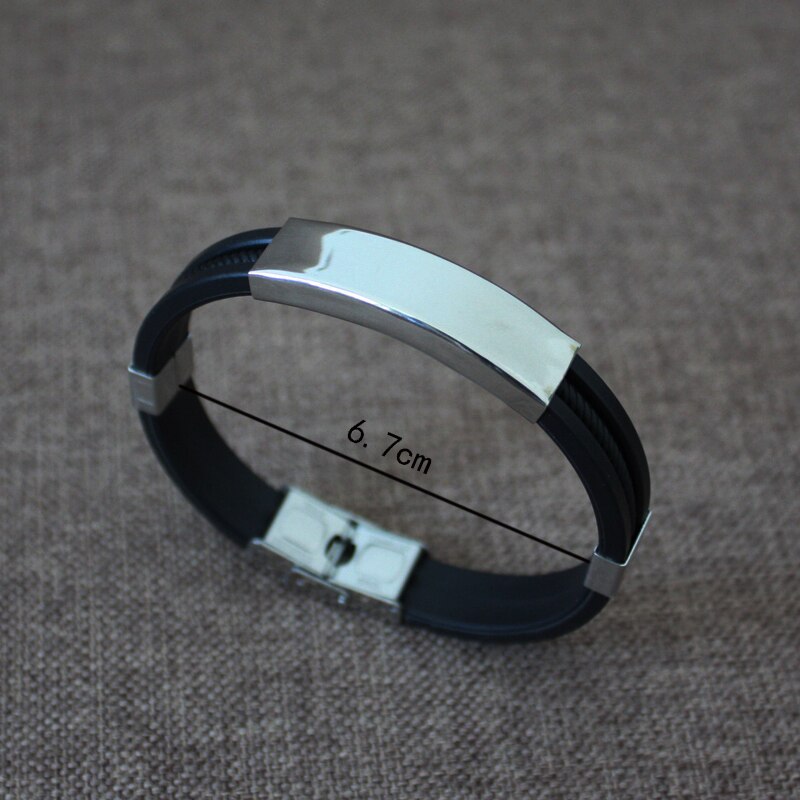 2022 Titanium Staal Rvs Accessoires Charm 5 Clolor Armband Siliconen Armband Man Mode Sieraden