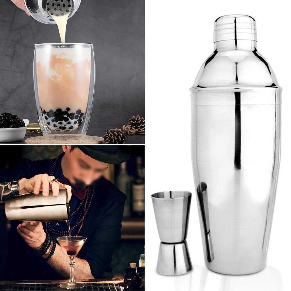 550ml Cocktail Shaker Set Drink Maker Mixer Martini Bartender Kit Bar Tool 20/410ml Measuring Jigger