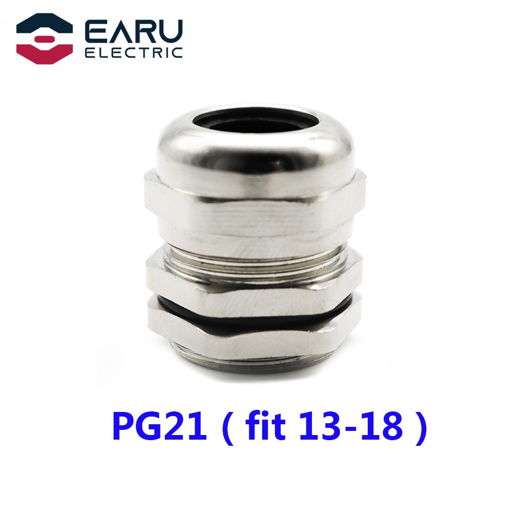 1PCS PG Series Metal Waterproof Joint Fixed Sealing Cable IP68 Cable Connector Brass Nickel Plated Gland Connector: PG21