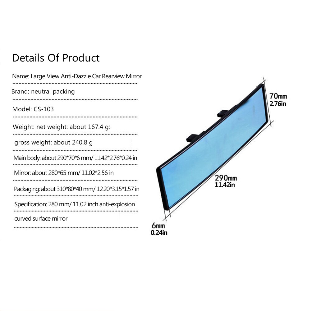 Auto groothoek achteruitkijkspiegel anti-verblindings blauwe spiegel automatische achteruitrij-parkeerreferentie achteruitkijkspiegels groothoek auto-styling
