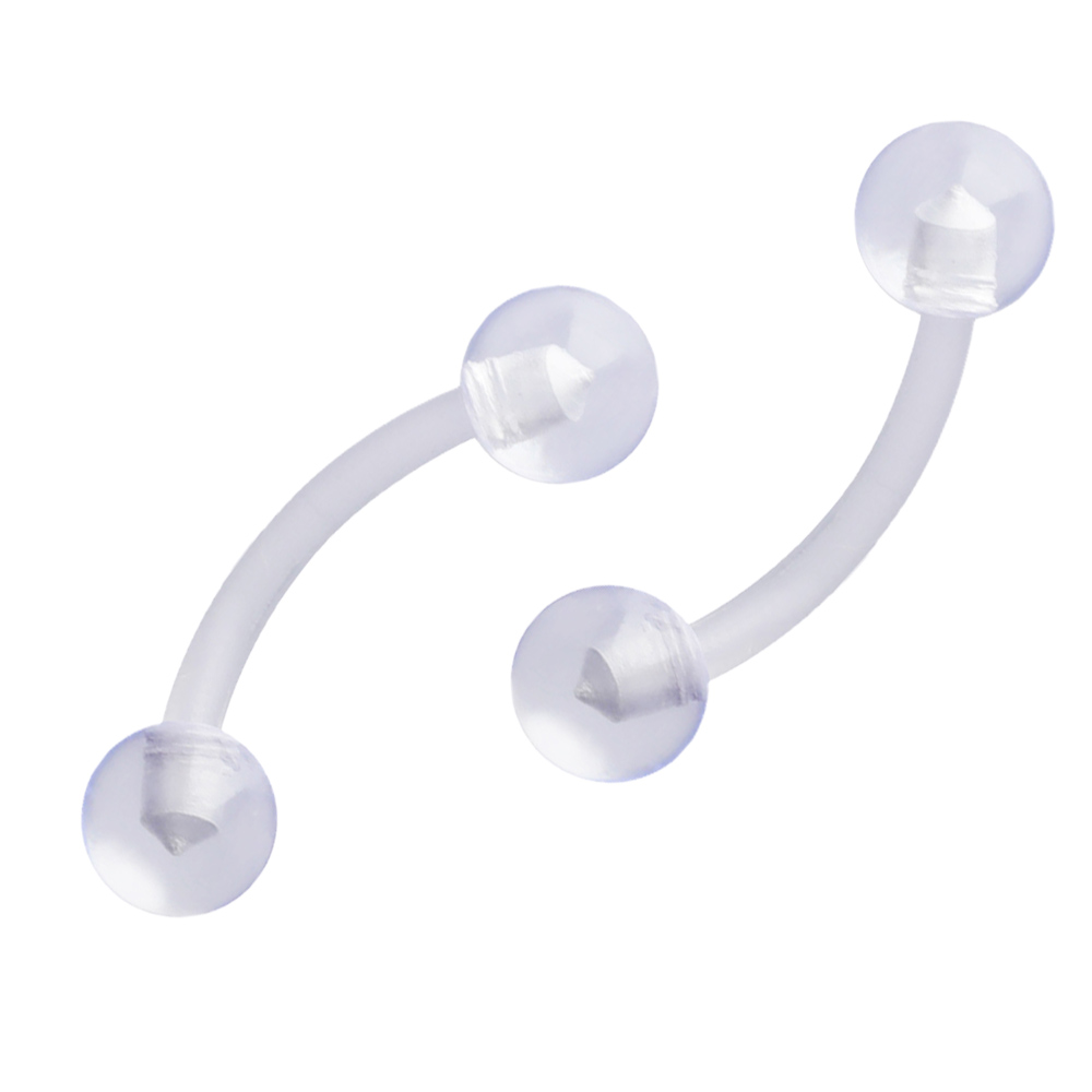PAIR Plastic Invisible Piercing Jewelry Nose Rings Belly Button Tongue Rings Eyebrow Ring Lip Labret Retainer Bar Anti-allergic