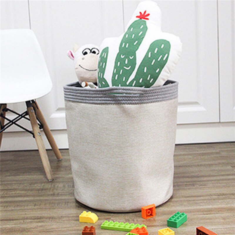 Simple Laundry Basket Modern Decorative Collapsible Woven Storage Bin with Rope Handles for Clothes Blanket Toys Towels