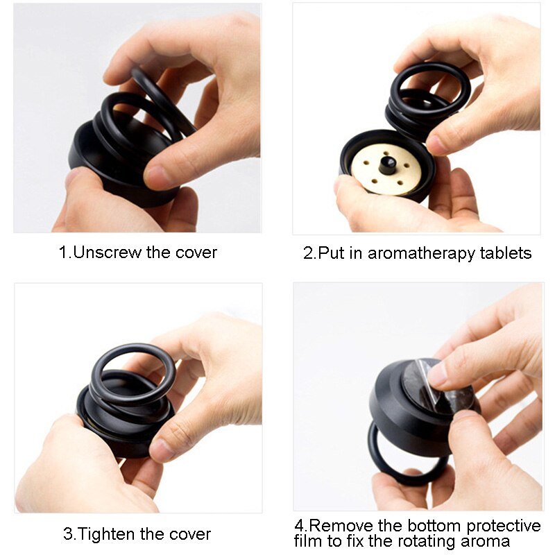 Solar Double Ring Rotating Suspension Car Perfume Air Freshener SCI88