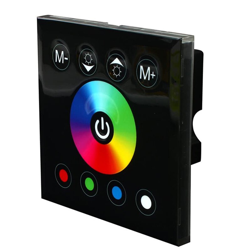 Rgb ledet mørkere veggbryter, veggmontert plastdeksel kontaktpanelbryter til  dc 12v-24v 3528 5050 flerfarget rgb rgbw ledet st