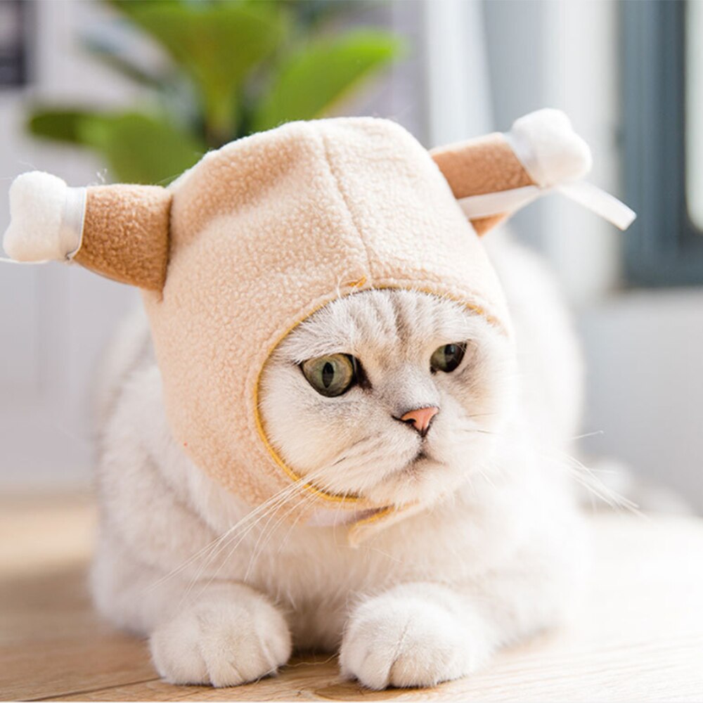 Hauska lemmikki kissa lippis asu lämmin kani hattu vuosi juhla joulu cosplay asusteet valokuva rekvisiitta päähineet teemajuhliin