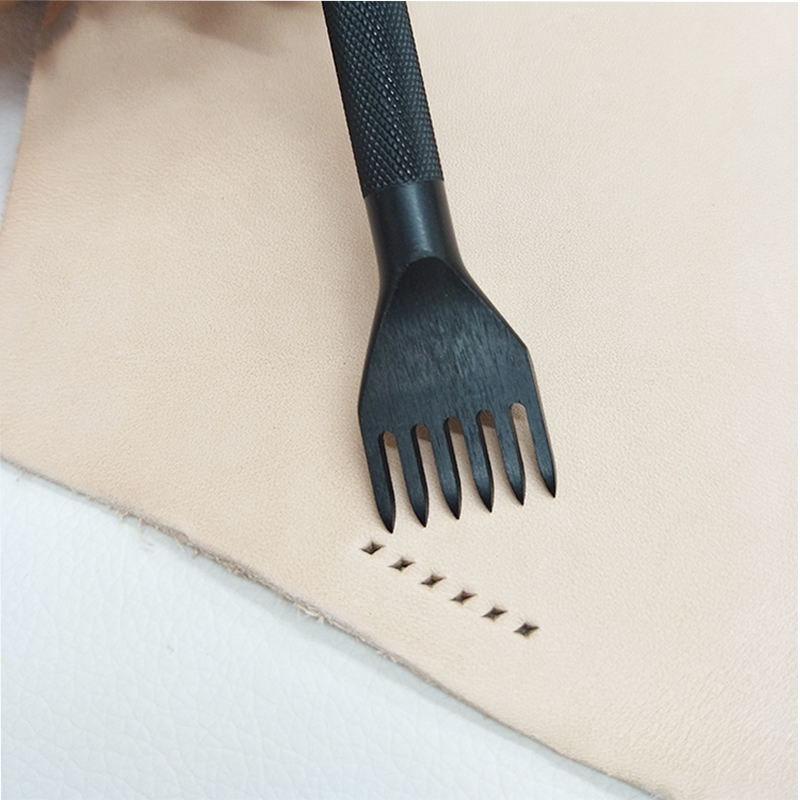 Jiwuo-punzón de costura con agujeros de cuero de 3-4mm, herramienta de costura hecha a mano, 1/2/4/6 puntas, Arte de cuero, bolsa de cuero, herramientas artesanales