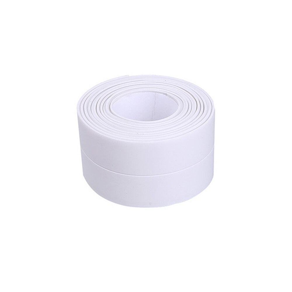 Waterproof Tape Strip Kitchen Sink Paste Gap Beauty Seam Bathroom Toilet Paste Mold Tape Super Adhesive Silicone Stickers: Type B white / Large 3.2mx3.8cm