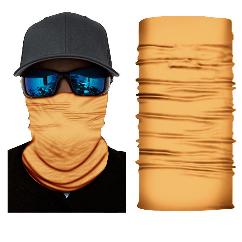 Unisex 7 farve polyester ansigtsskærm maske sport hals gamacher tørklæde sømløs ensfarvet ridning magisk hovedbånd: S07