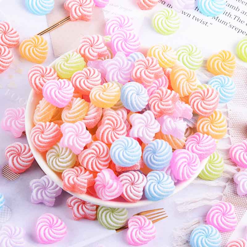 Flat Back Resin Scrapbook Mixed Style Cabochon Swirl Candy Paste DIY Material Resin Handicraft Accessories