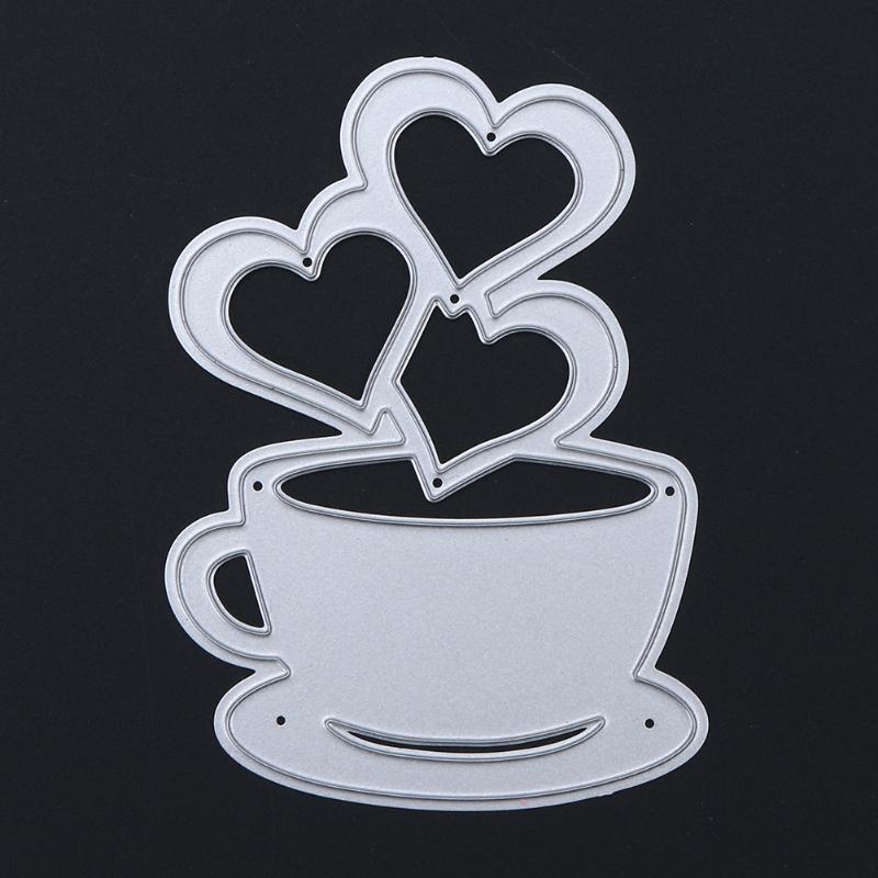 Amor corazón café DIY álbum de recortes de Metal artesanía corte troquelado plantillas