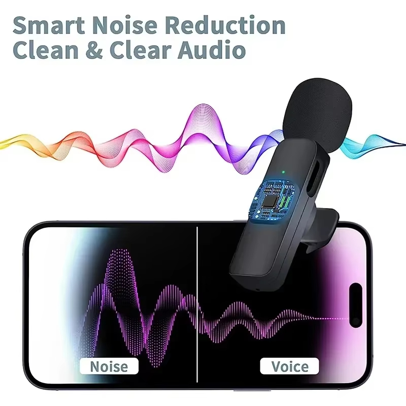 Xiaomi Microfono wireless Bluetooth portatile K9 2.4G Registrazione audio video per Iphone Android Microfono per telefono da gioco dal vivo all'aperto Nuovo
