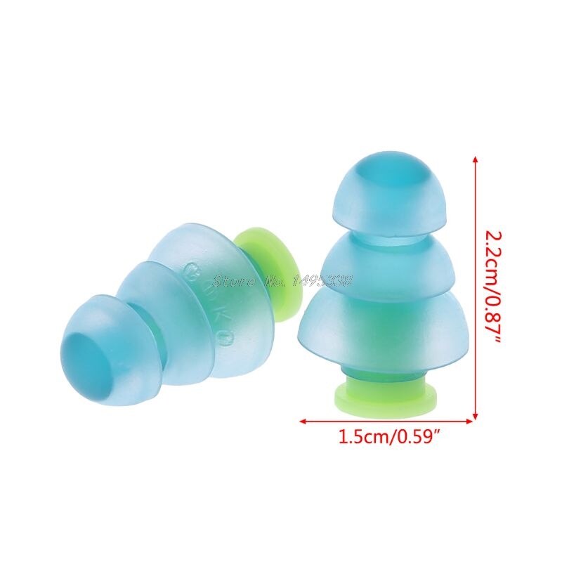 1 Pair Silicone Earplugs Noise Cancelling Reusable Ear Plugs Hearing Protection For Sleep DJ Bar Bands Sport Whosale