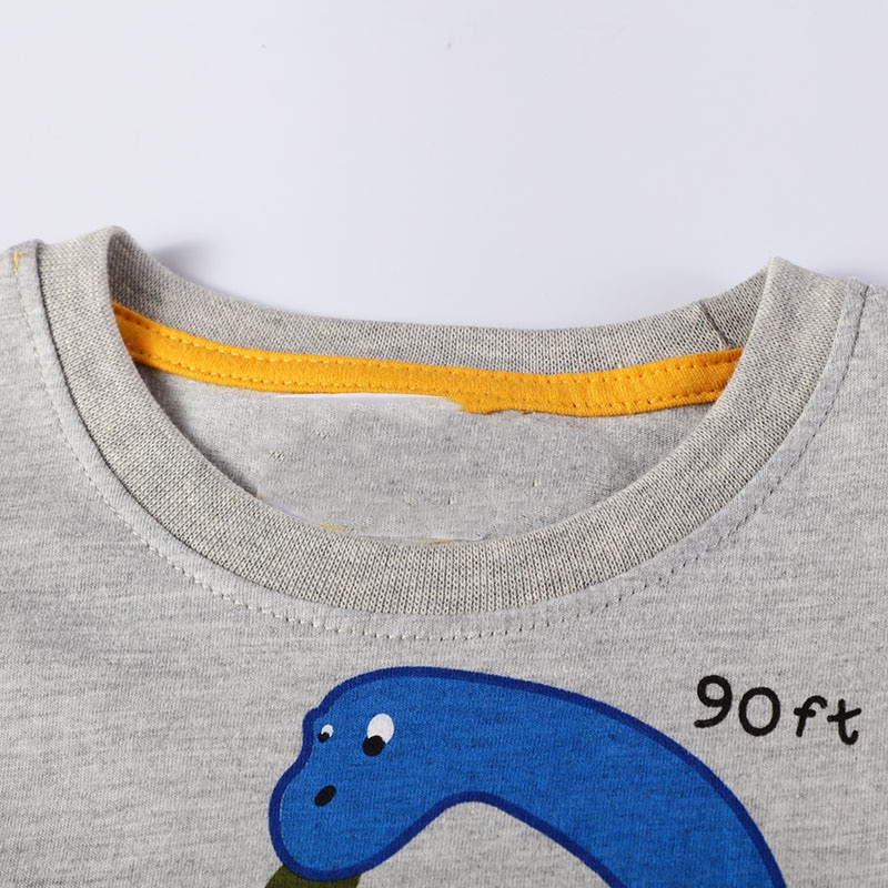 Vikita Kids T-shirt Voor Jongens Peuters Baby Jongens Lange Mouw Tees Kinderen Dinosaurus Cartoon Tops Kinderen Gestreepte Katoenen T shirt