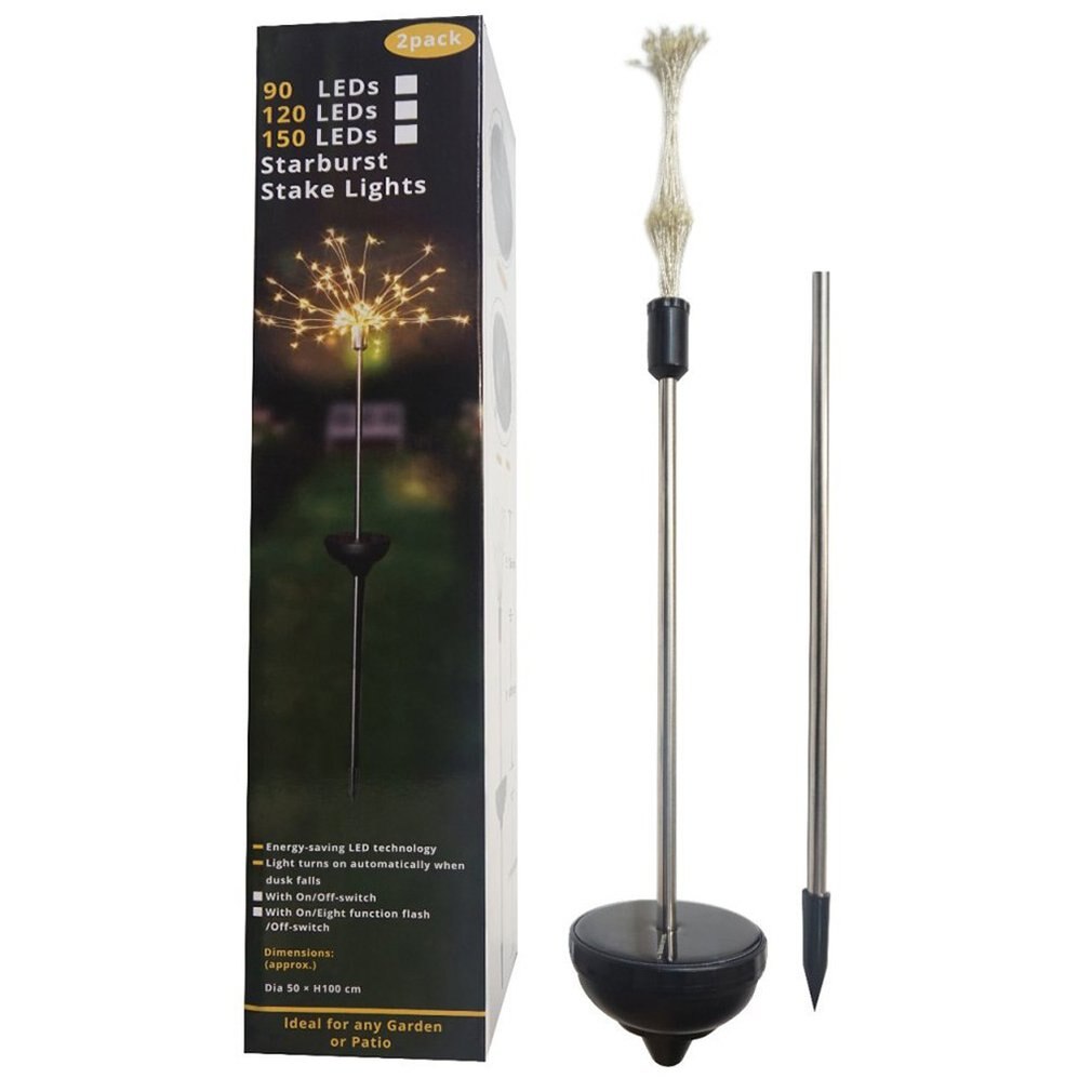 Solar Boden Stecker Feuerwerk Licht Led Kupfer Draht Licht Löwenzahn Lichterketten Garten Rasen Lichter Weihnachten Dekoration Lichter: 120 warm white 2