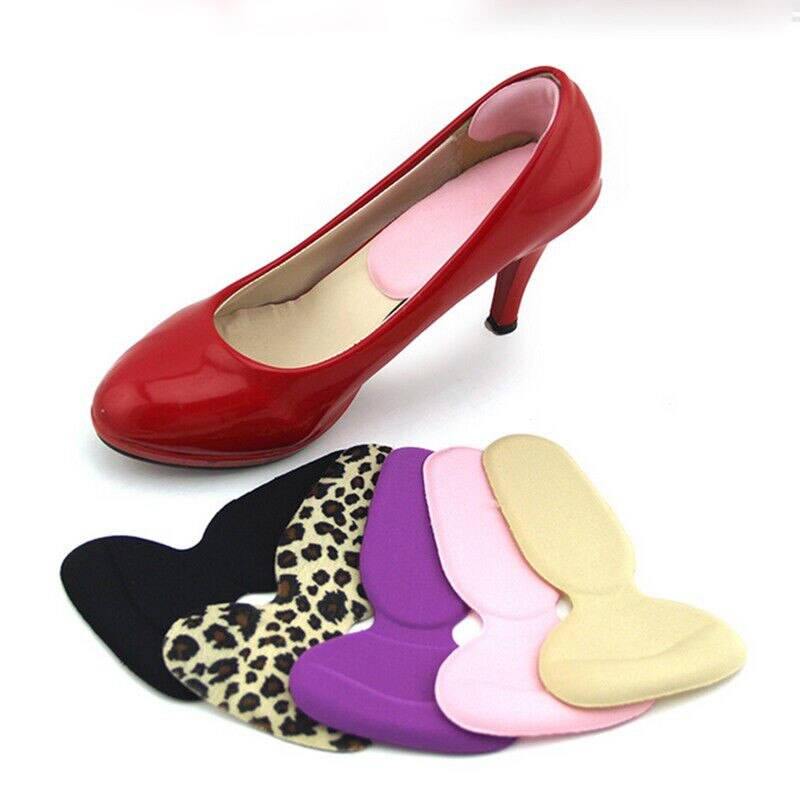 1 Pair Insole women shoe Invisible non slip pad Inserts soft sponge Leopard massage woman heel protector insoles for shoes