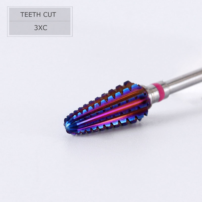 HYTOOS broca Tornado púrpura 3/32 brocas de carburo para uñas fresas para manicura quitar Gel accesorios de archivo eléctrico: Multicolor