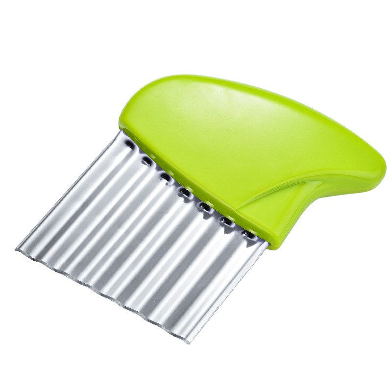 Couteau de cuisine multifonction en acier inoxydable, broyeur de pommes de terre, Mini vague coupe de pommes de terre, couteau ondulé: Green