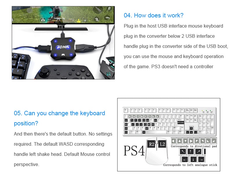 Universele Gamepad Controller Converter Voor PS3 PS4 Xbox Een Schakelaar Toetsenbord Muis Adapter Game Handvat Voor Android Ios