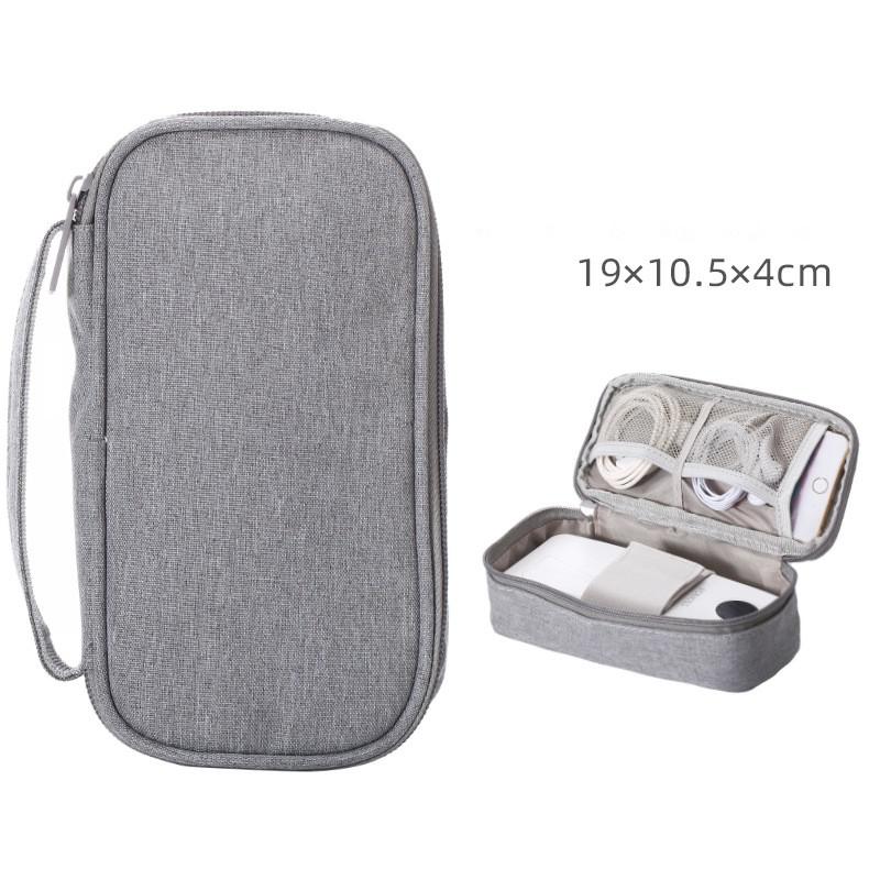 Digitale Opbergtas Travel Organizer Bag Verpakking Cubes Voor Data Kabel Power Bank Oortelefoon Oplader: Gray Large