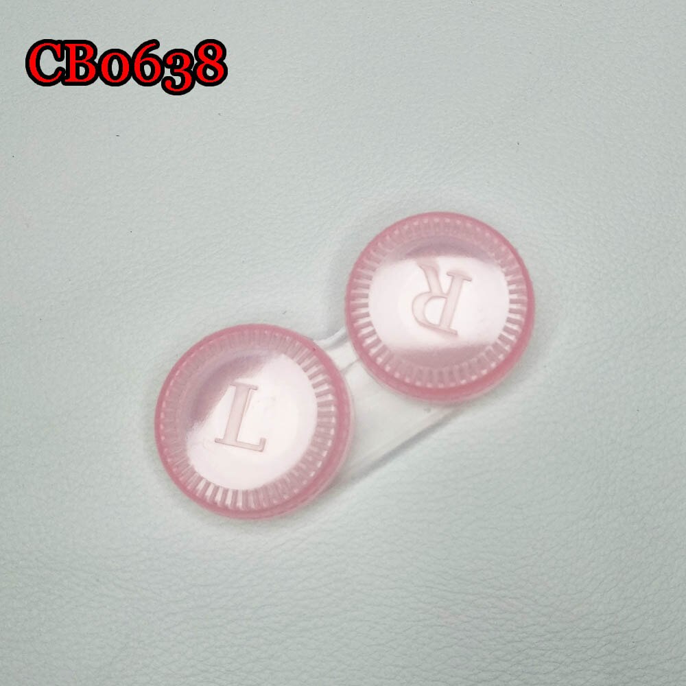 Small Contact Lens Mabe Box Water Container Travel Kit Box CB0638: 0638 clear pink
