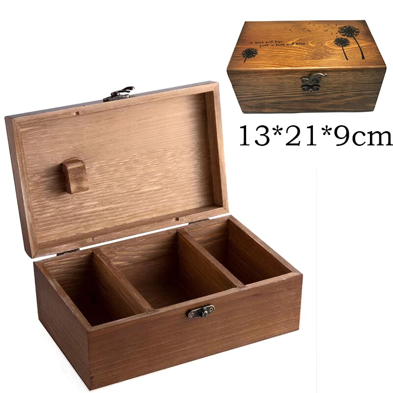 Natuurlijke opbergdoos met rolplateau, geurvrije containers, houten opbergdoos met verwijderbare tussenschotten, duurzaam, rolbaar: Zwart