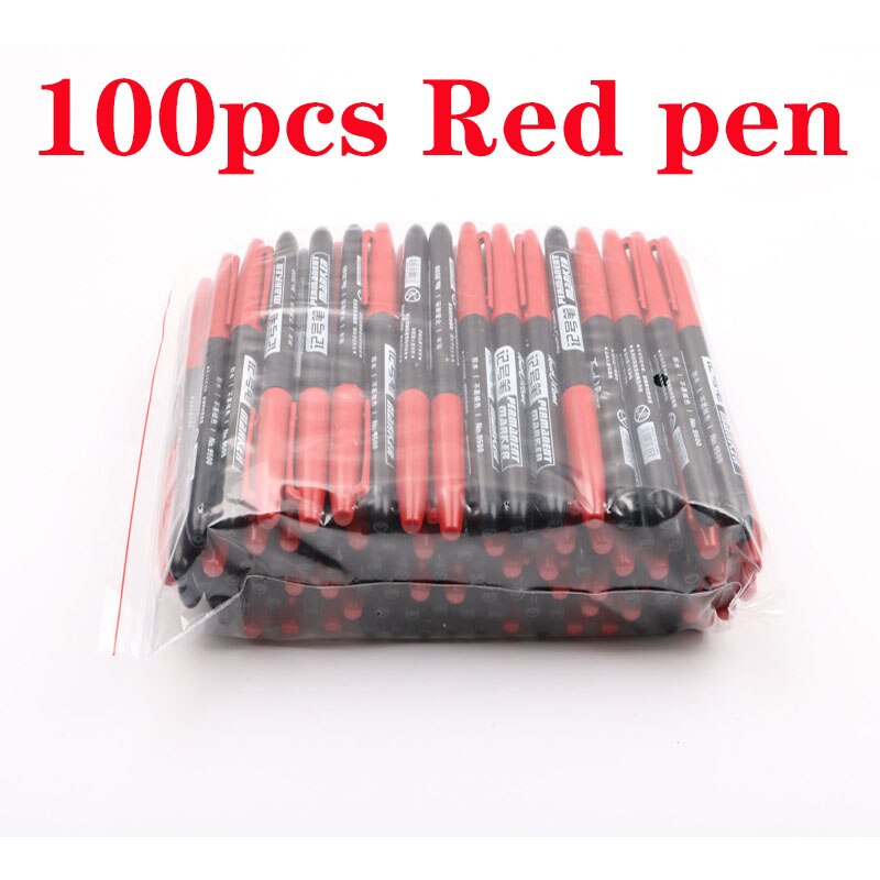 100Stck/einstellen dauerhaft Marker Stift Feine Punkt Wasserdicht dünn Feder Rohöl Feder Schwarz Blau verrotten 1,5mm Verwenden für Glas, leder, Holz, stahl: 100Stck rot
