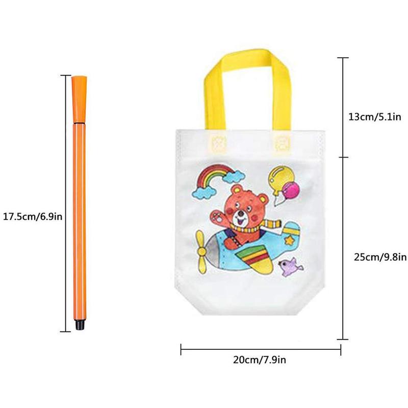 Diy Milieubescherming Graffiti Tas Handgemaakte Voor Kinderen Kleuterschool Puzzels Kinderen Zakken Schilderij Tote U1V5