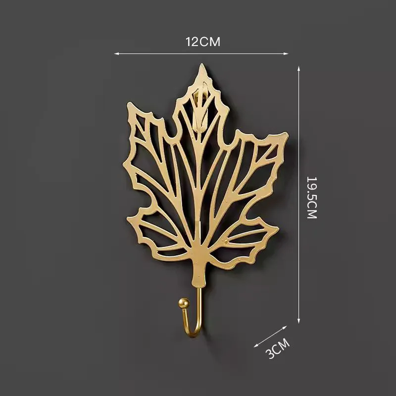 Ganchos de Metal con forma de hoja dorada, colgador de pared, estante de almacenamiento colgante para toallas, ropa, decoración del hogar y el baño, organizador, ganchos de pared, 1 ud.: Amarillo claro