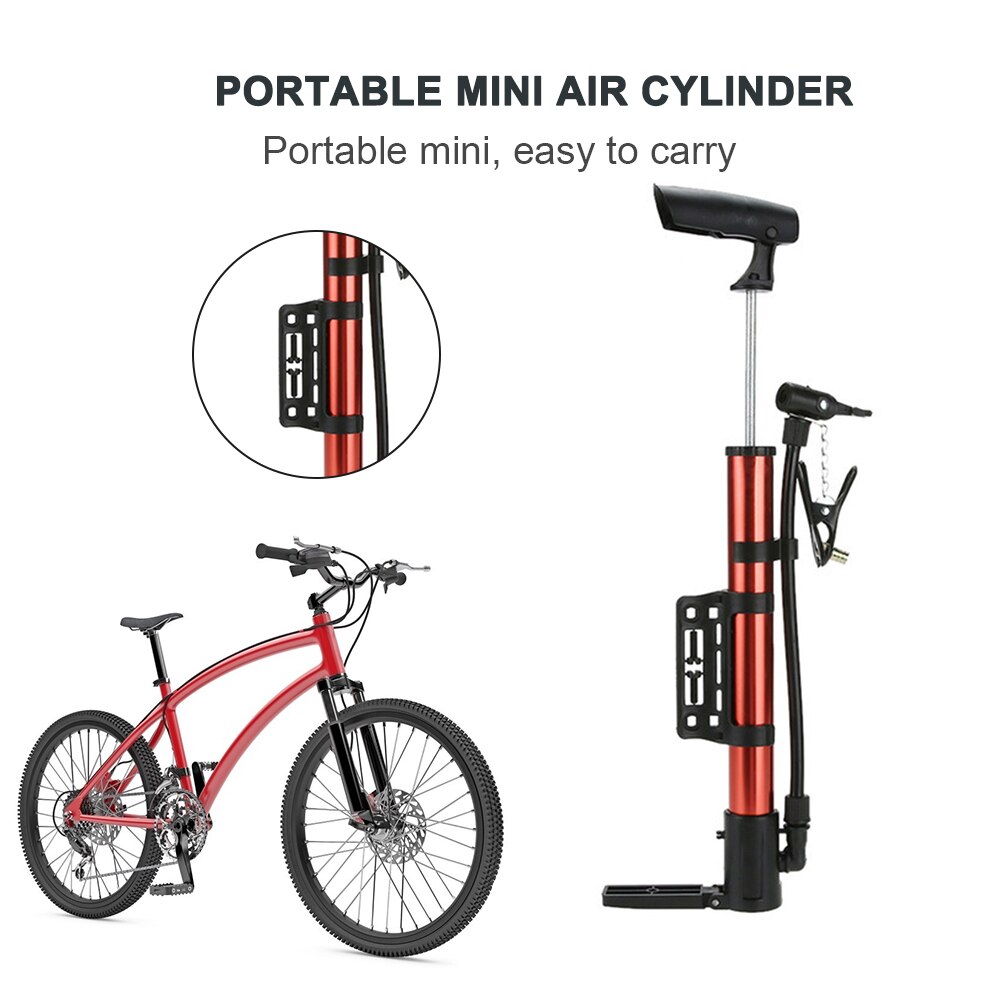 Portable Bicycle Pump Aluminum Mini Bike Floor Pump American/Dunlop Valve Universal Bicycle Tire Inflator Cycling Accessories