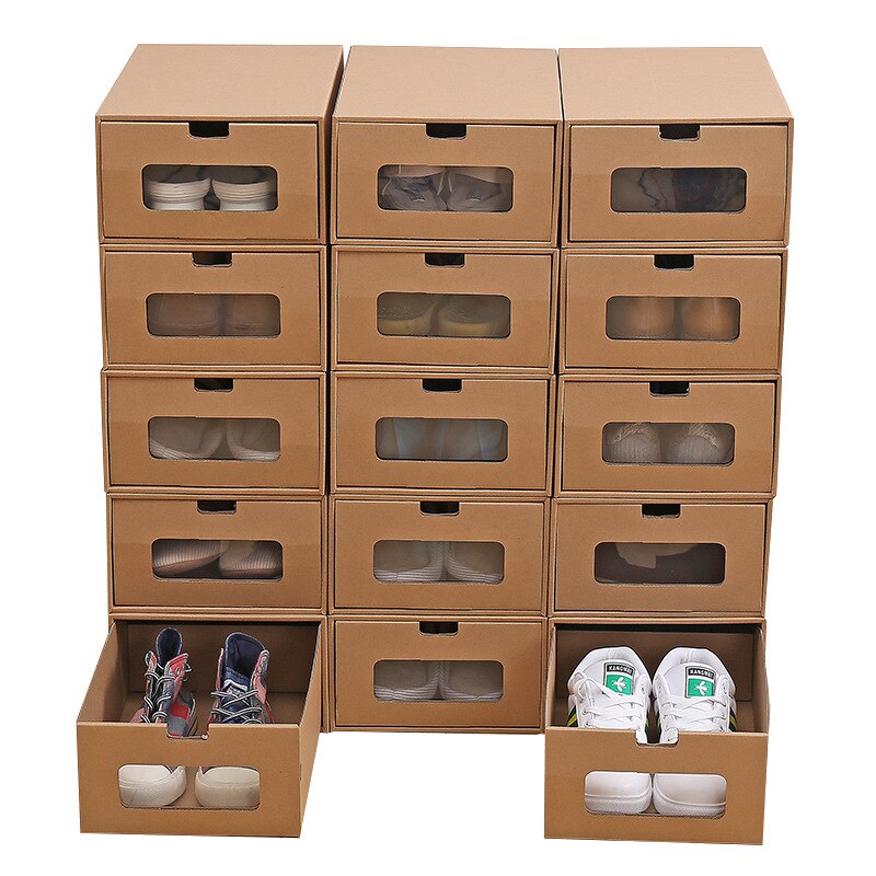 Dikker Schoenen Doos Lade Opvouwbare Schoenen Opslag Papier Doos Japanse Eenvoudige Combinatie Schoenen Schoenendoos Thuis Opbergdozen