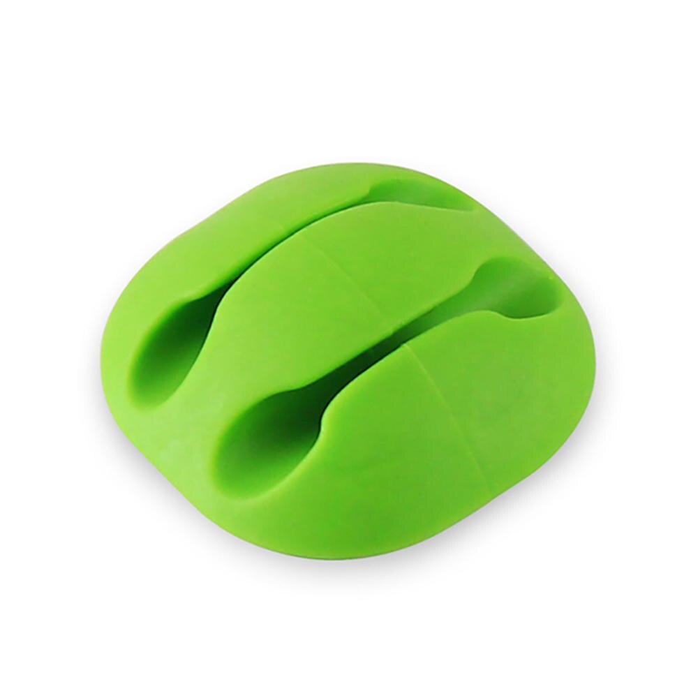 Clip de Cable de silicona para cargador de teléfono móvil, almacenamiento USB, arreglo de línea de datos de ordenador, Clip de Cable fijo de escritorio, organizador Protector: Green C