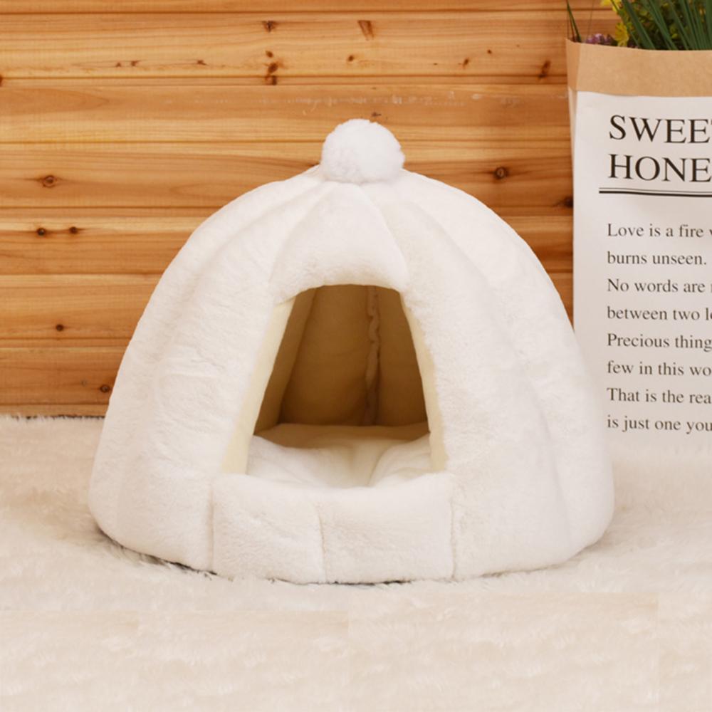 50% Sales! Round Kennel Semi-closed Cat Sleep Winter Mat Small Medium-sized Dogs Pet Nest