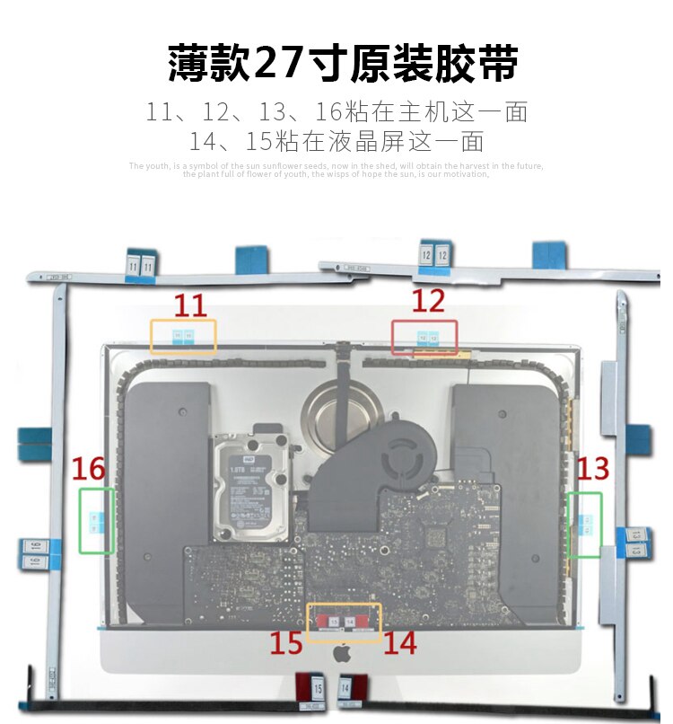GOU Display Adhesive Strip Sticker Tape/Tools Repair Kit for iMac A1419 A1418 21.5" 27" -2017years LCD Screen Adhesive Strip