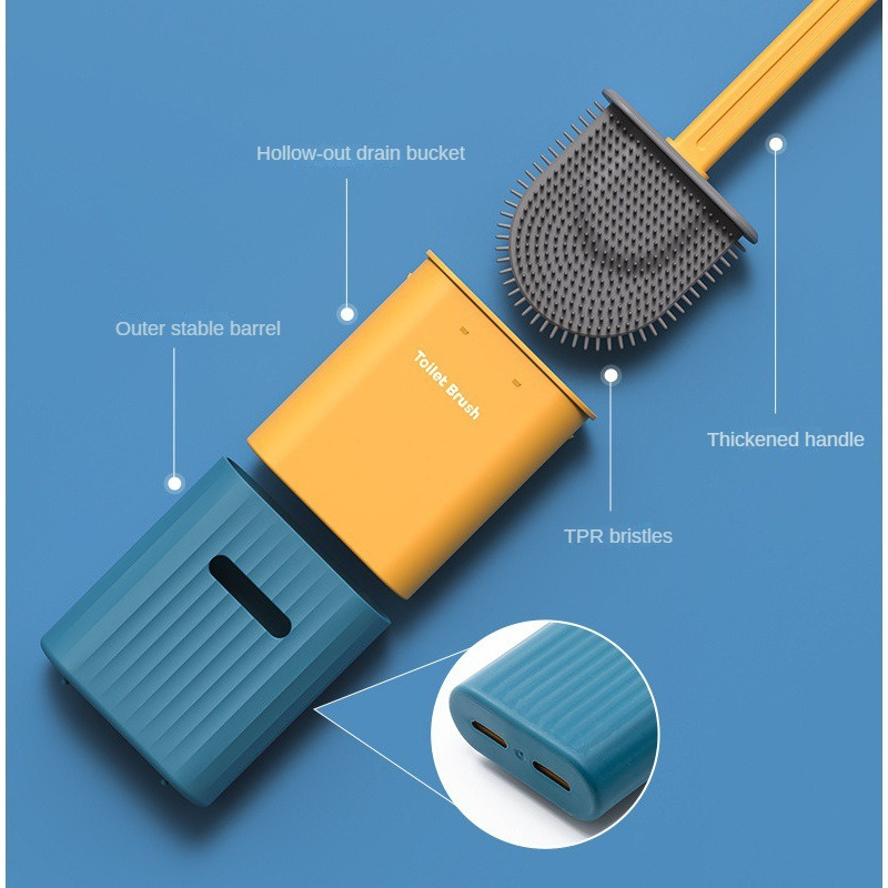 Silicone Toilet Brush Easy To Hang Thoroughly Clean Health Revolutionary Ergonomics Premium Ergonomic Toilet Cleaner Durable