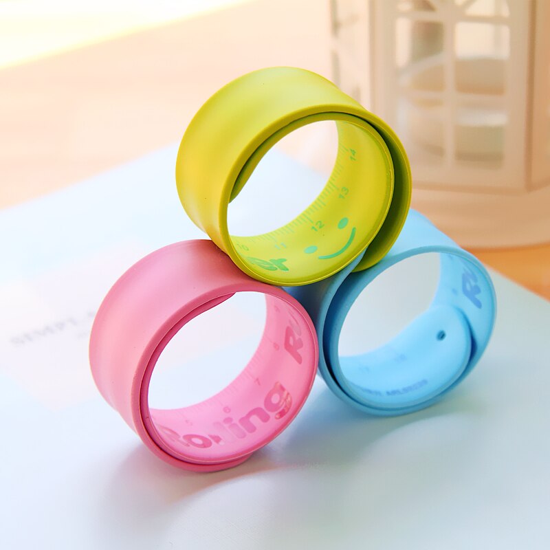 Children's Folding Ruler Pupils straight Ruler Colour Soft Ruler Hand Ring Ruler