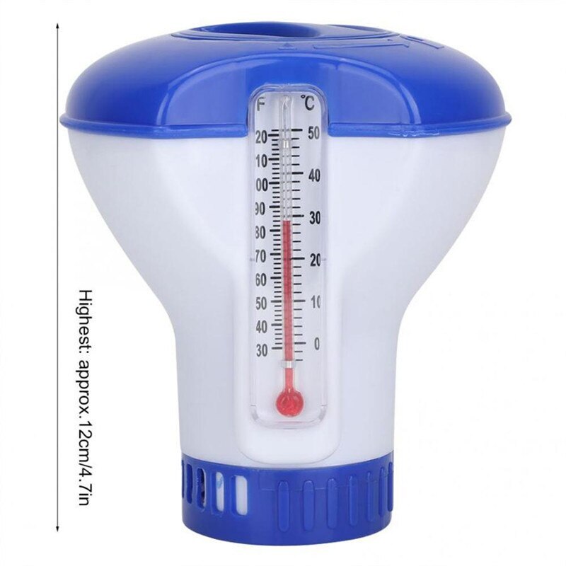 5 Inch Automatic Chlorine Tablet Dispenser Floating Pool Thermometer Swimming Pool Spa Pool Floating Pill Disinfecting Box