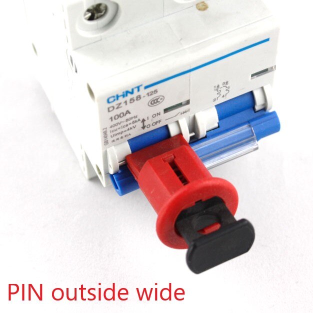 ,100pcs/lot pos pis pow MCB lockout lock dogs, MCB lock ,toggle lock safety circuit breaker lock, pinout lockout: pin outside wide