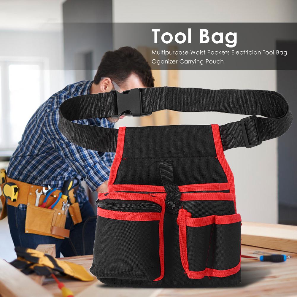 Waist Pockets Electrician Tool Bag Organizer Carrying Pouch Bag Case Wrenches Screwdrivers Pliers Hardware Parts Storage Bags