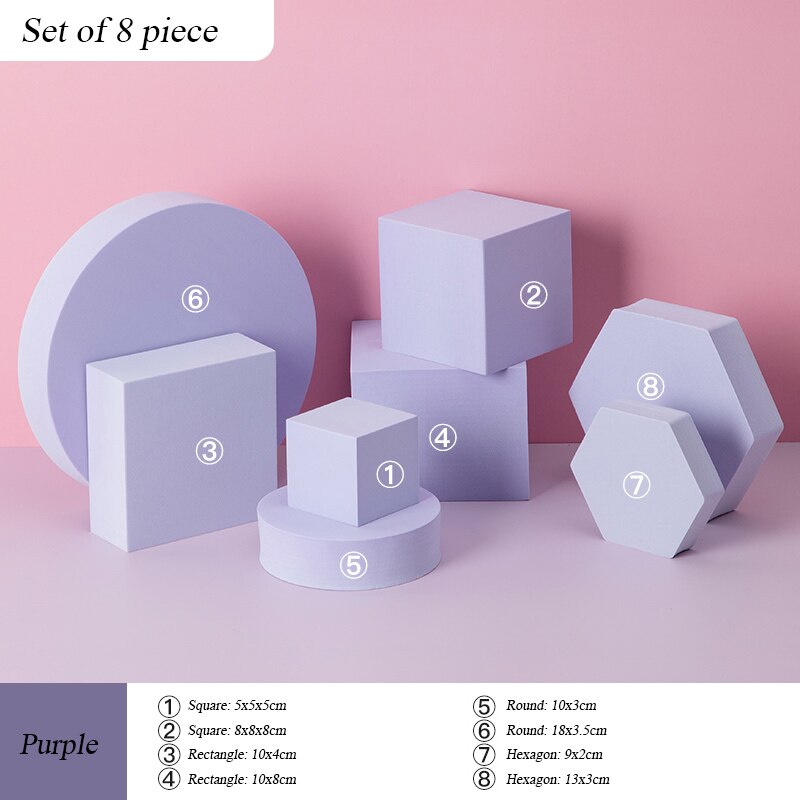 Product Photography Props Photography Foam Bubble Geometric Cube Set Photography Props: purple