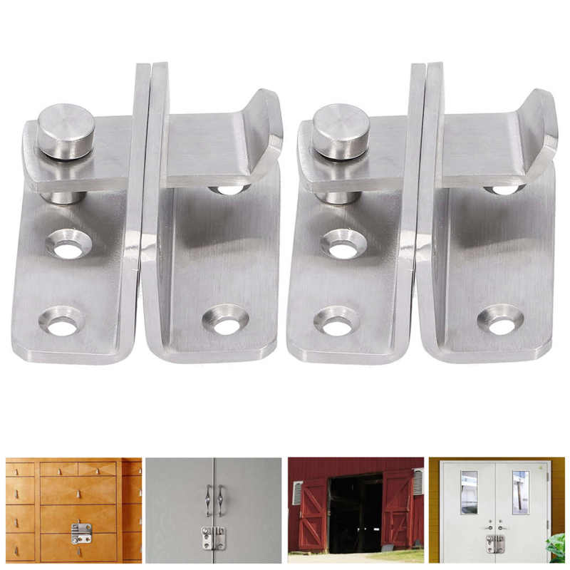 2 Sets Manual Door Bolt Left Open Door Bolt Stainless Steel Punch-Free Bolt Lock Wardrobe Bathroom Door Accessories door lock