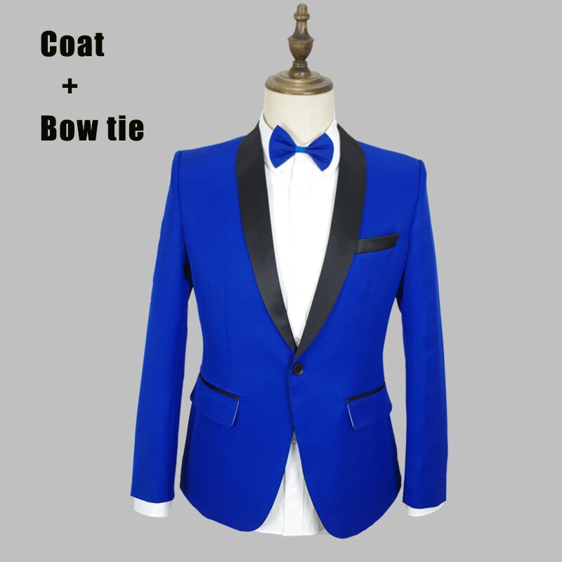 S-4XL Männer Anzüge königlich Blau Jacke Schlanke Männliche Sänger Kleidung Party Tragen GoGo tanzen Outfit Prom Anzug einstellen Bühne Kostüm VDB808: 2XL