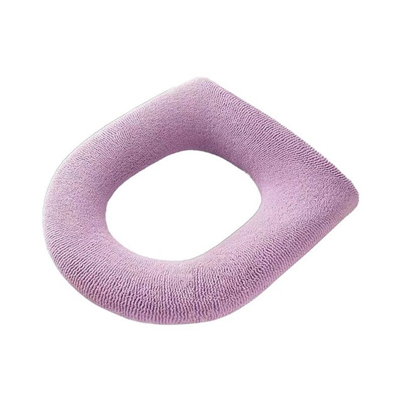 Universal- Wc Sitz Abdeckung warm Gestrickte Wc Sitz Pad Weiche Reine Farbe schließt matt Winter Schlecht Zubehör Bidet Abdeckung: Rosa