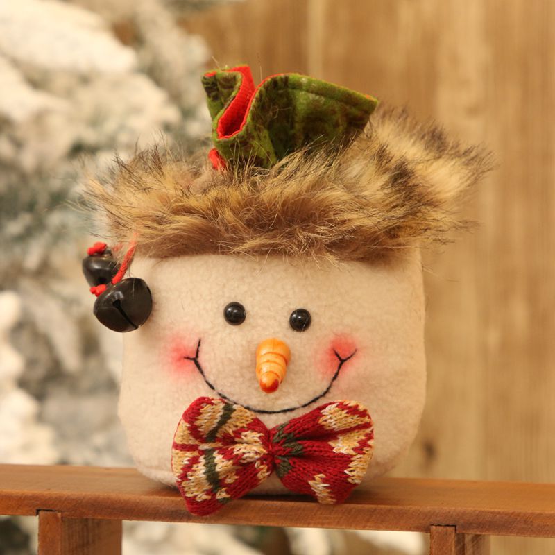 Navidad decoraciones festivas Apple bolsa para de Navidad bolsas de caramelos de los niños creativos pequeñas bolsas de embalaje de: B Snowman